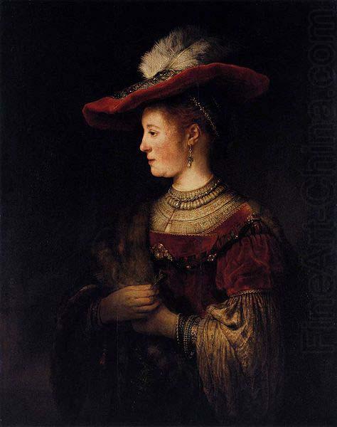 REMBRANDT Harmenszoon van Rijn Saskia in Pompous Dress china oil painting image